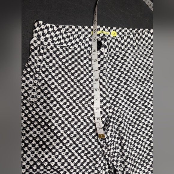 Betabrand Black and White Novelty Checkered Cat Print Ankle Zip Skinny Pants M - Picture 8 of 12